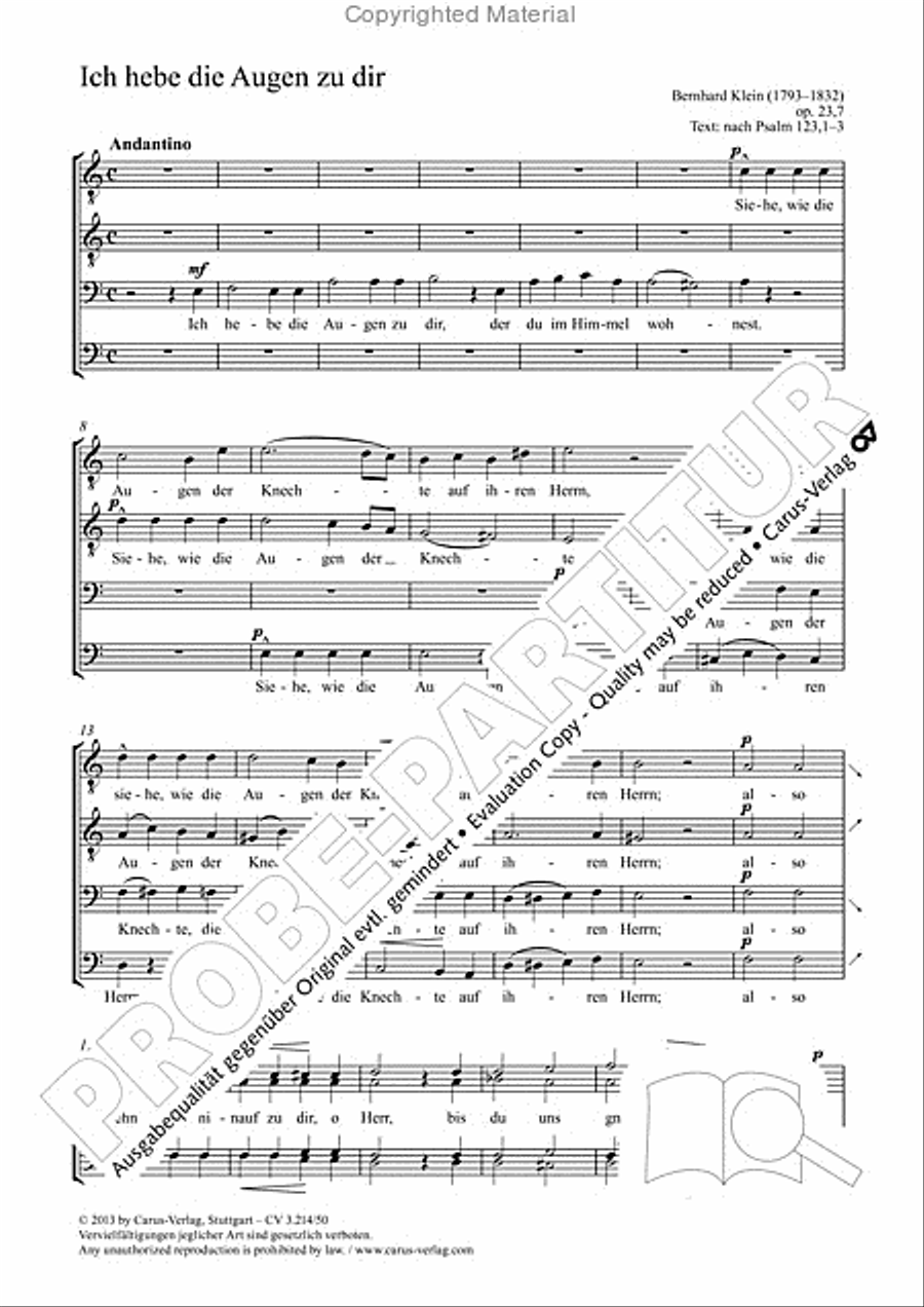 Ich hebe die Augen zu dir Ich hebe die Augen zu dir TTBB scores gallery preview page 2