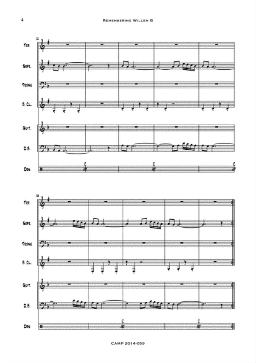 Remembering Willem B Jazz Ensemble scores gallery preview page 4