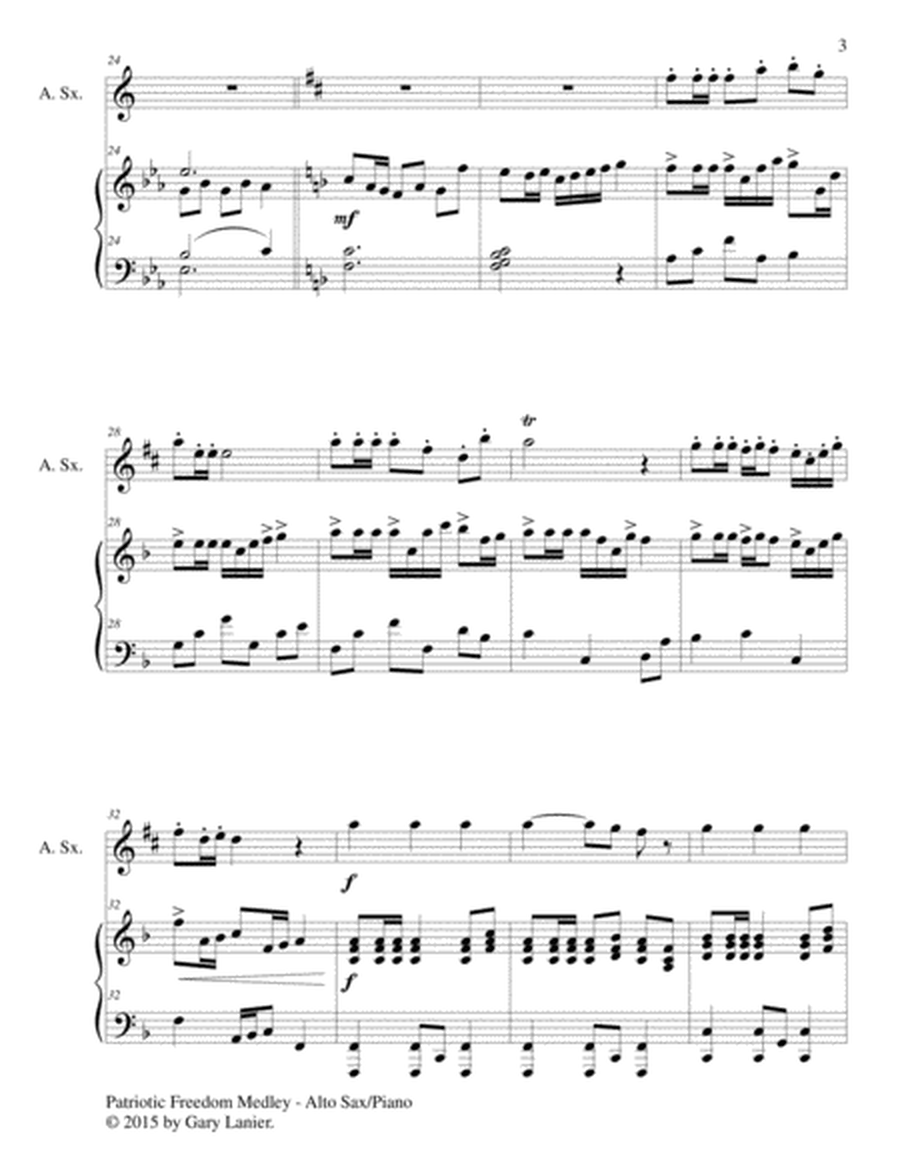 PATRIOTIC FREEDOM MEDLEY (Duet – Alto Sax and Piano/Score and Parts) image number null