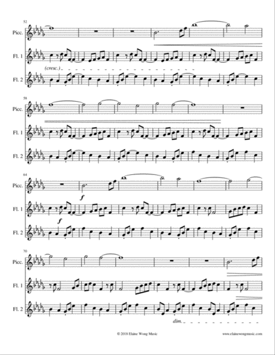 Metamorphosis: for 2 flutes and piccolo Woodwind Trio scores gallery preview page 4
