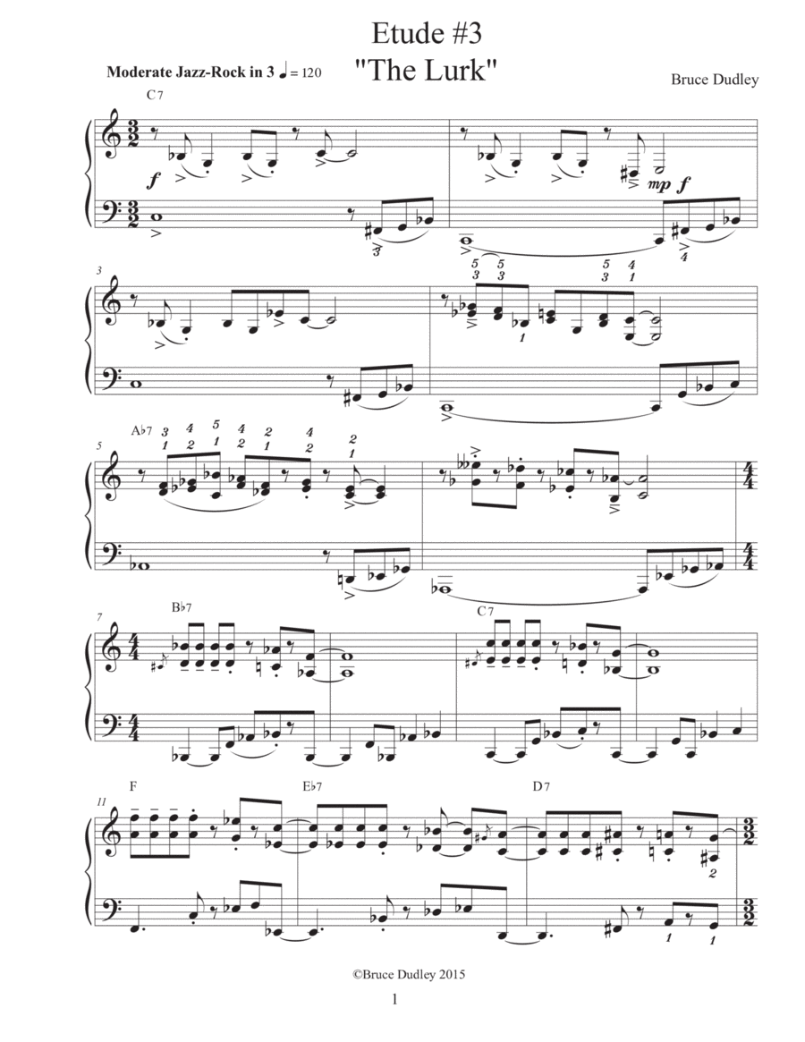 The Lurk - Etude #3 Piano Method scores gallery preview page 1