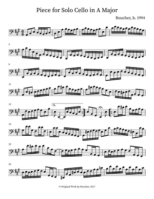 Piece for Solo Cello in A Major