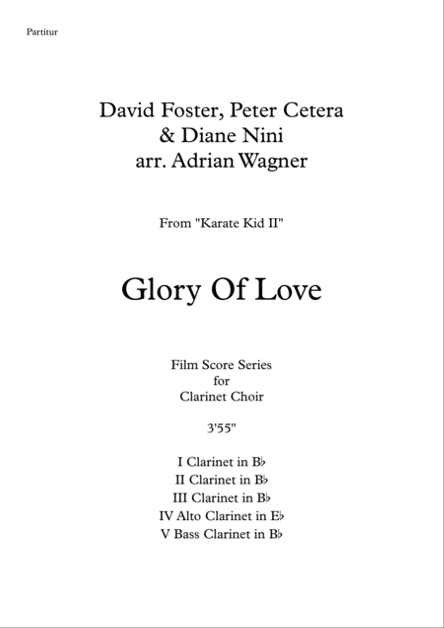 Glory Of Love Theme from KARATE KID PART II Clarinet Choir scores gallery preview page 2