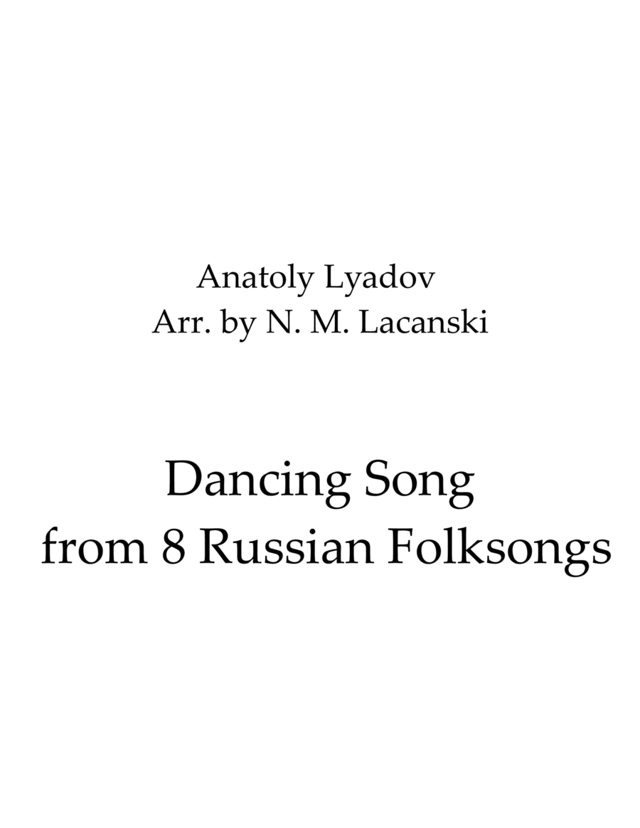 Dancing Song from 8 Russian Folksongs Dancing Song from 8 Russian Folksongs Alto Saxophone scores gallery preview page 1