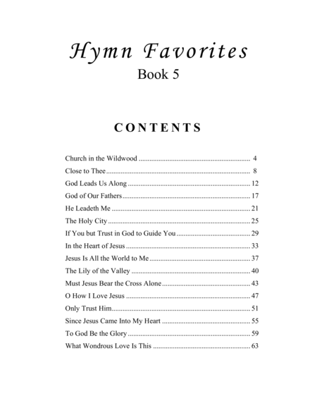 Hymn Favorites, Book 5 - A Collection of Sixteen Piano Solos image number null