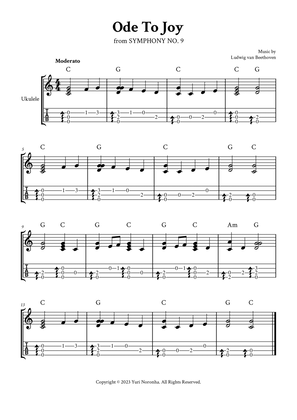 Ode To Joy - Fingerstyle Ukulele (C Major with TAB)