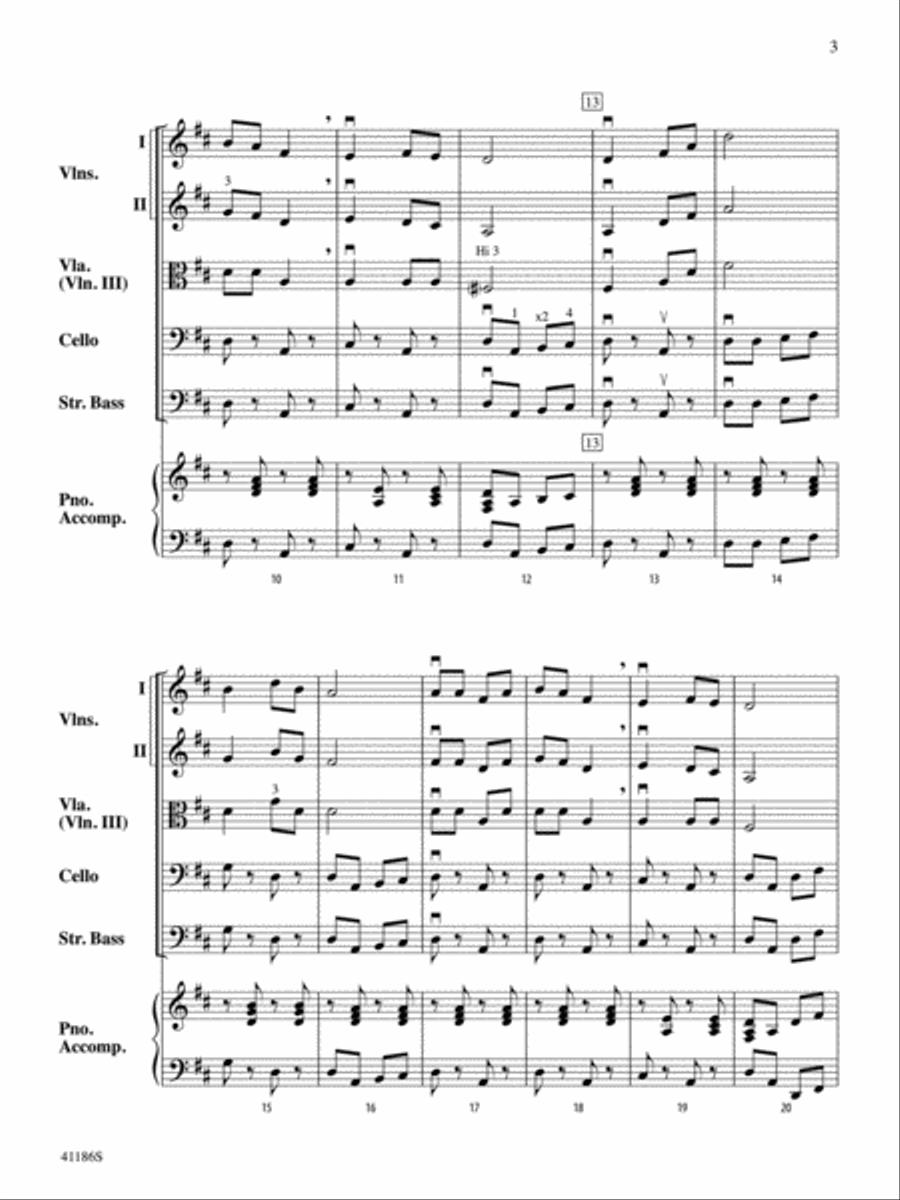 Camptown Races: Score String Orchestra scores gallery preview page 3