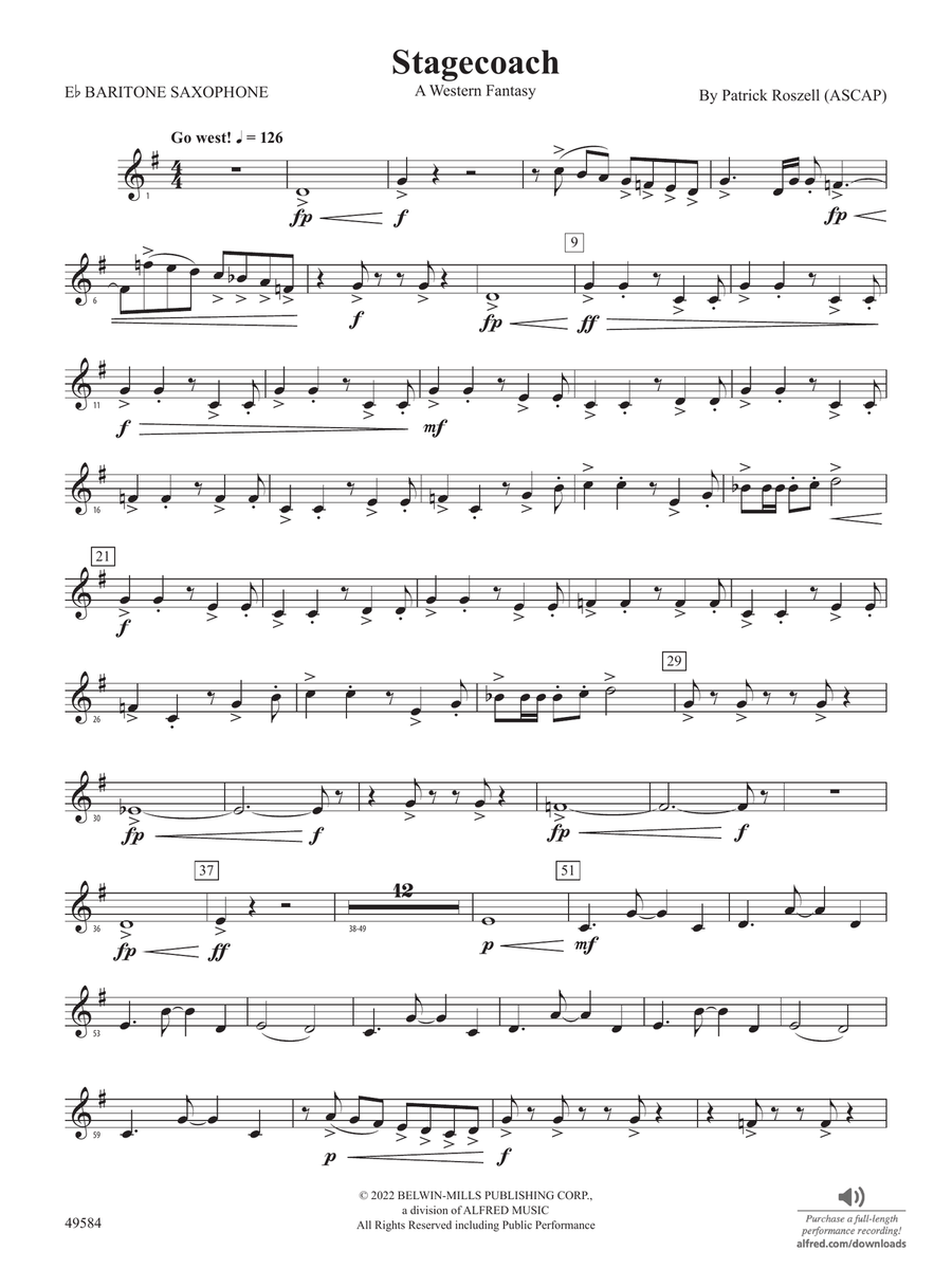 Stagecoach: E-flat Baritone Saxophone