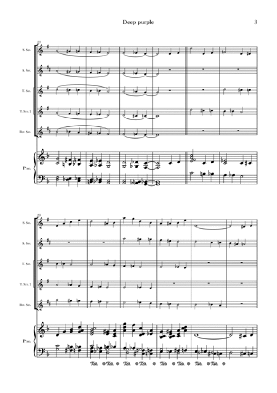 Deep Purple Deep Purple Saxophone Quintet scores gallery preview page 3