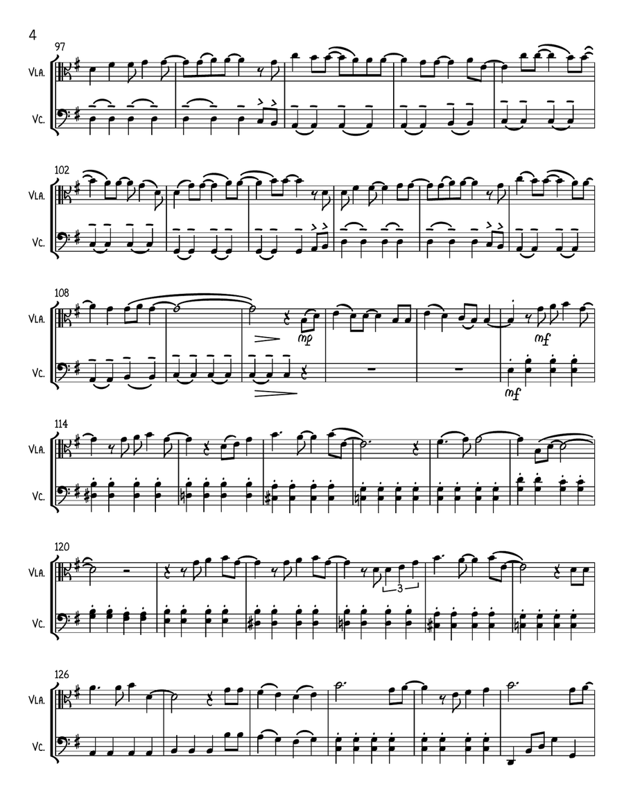 A Million Dreams String Duet scores gallery preview page 4