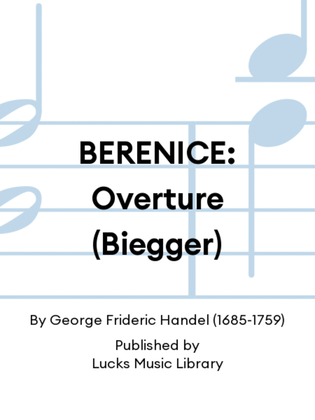 Book cover for BERENICE: Overture (Biegger)