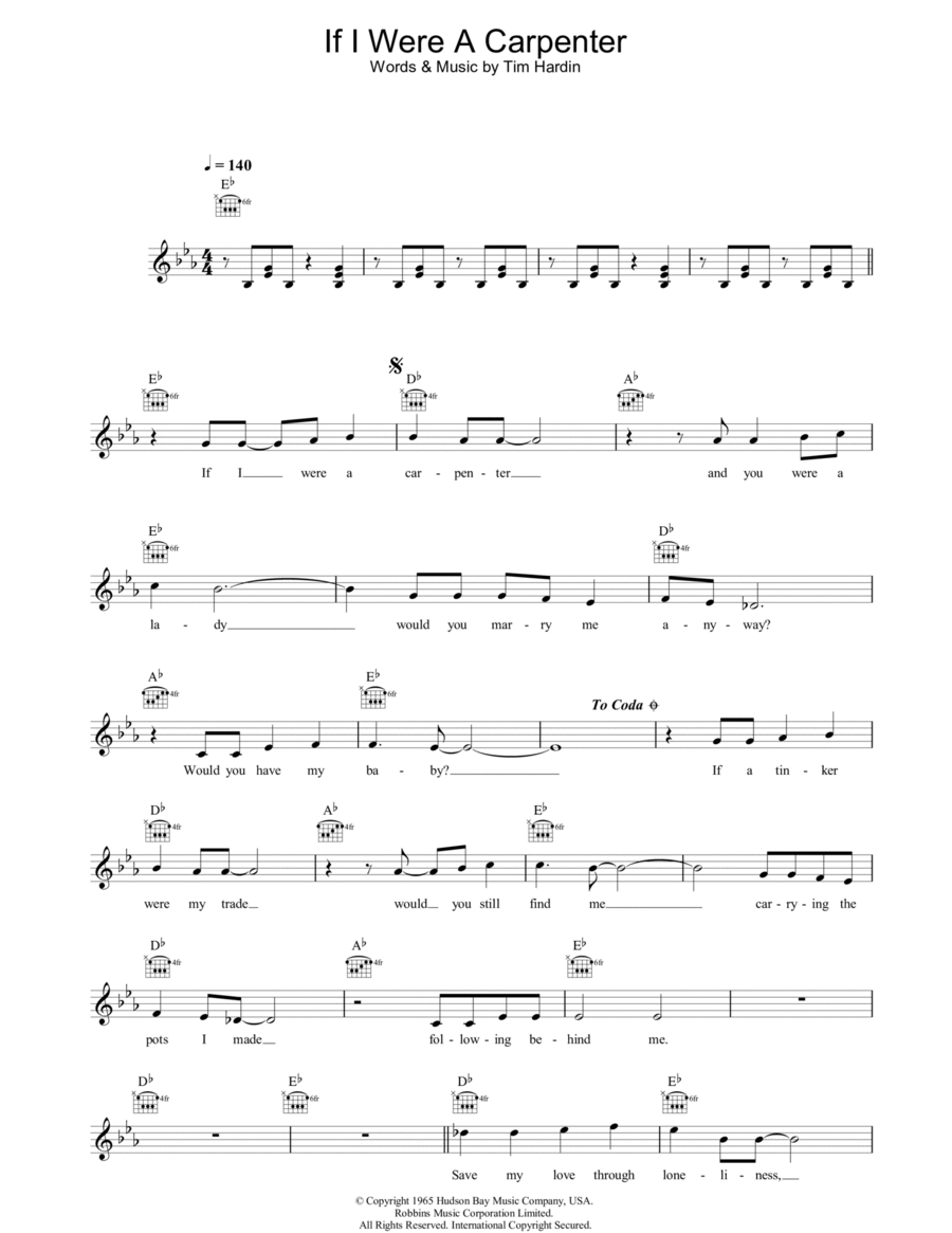 If I Were A Carpenter Piano scores gallery preview page 1