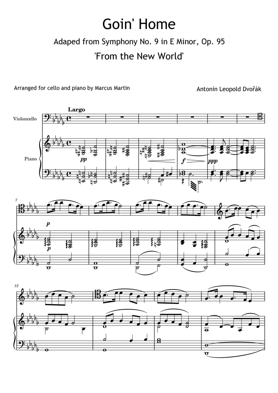 Goin' Home Goin' Home Piano scores gallery preview page 1