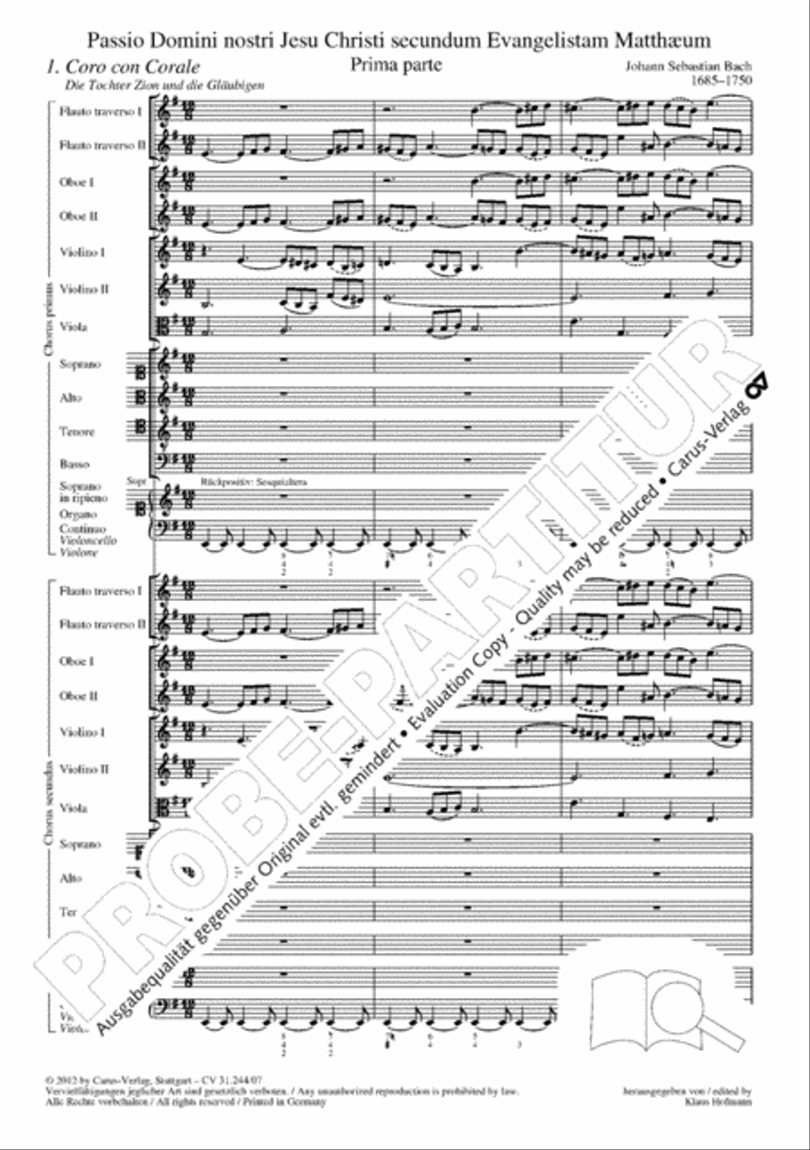 St. Matthew Passion (Matthaus-Passion) 4-Part scores gallery preview page 18