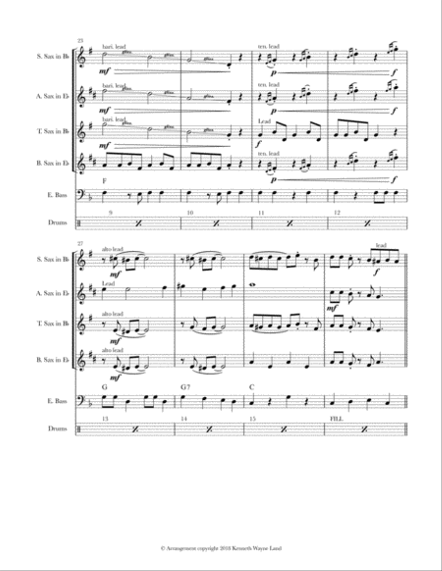 Alexander's Ragtime Band (Sax Quartet) Saxophone Quartet scores gallery preview page 5