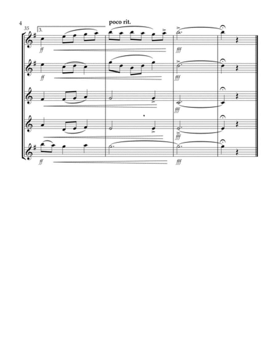 Thaxted (hymn tune based on excerpt from "Jupiter" from The Planets) (Bb) (Saxophone Quintet - 2 Alt image number null