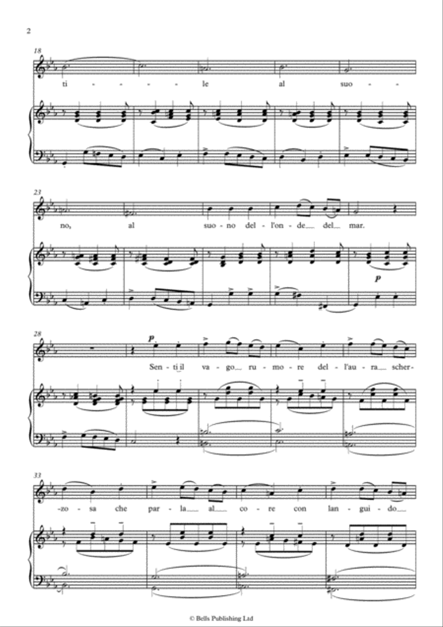 Danza, danza, fanciulla (Original key. C minor) Voice Solo scores gallery preview page 2