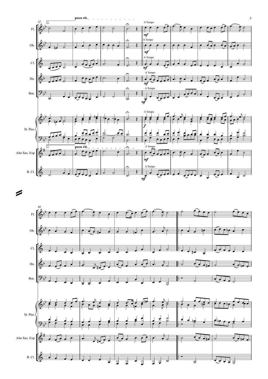 10 More Christmas Carols for Woodwind Quintet Woodwind Quintet scores gallery preview page 5