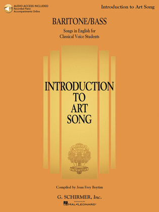 Book cover for Introduction to Art Song for Baritone/Bass