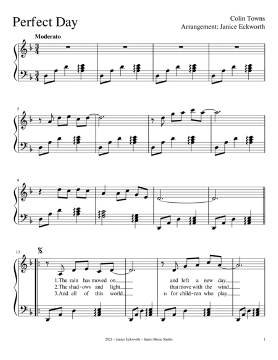 Perfect Day (theme From The World Of Peter Rabbit And Friends) Harp scores gallery preview page 2