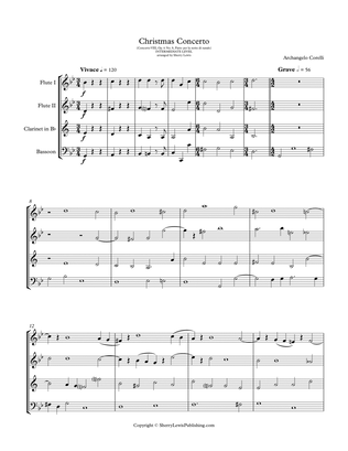 CHRISTMAS CONCERTO Concerto VIII Op. 6 No. 8, Fatto per la notte di natale, by Corelli, for Woodwin