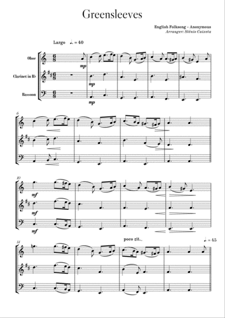 GREENSLEEVES GREENSLEEVES Woodwind Trio scores gallery preview page 3