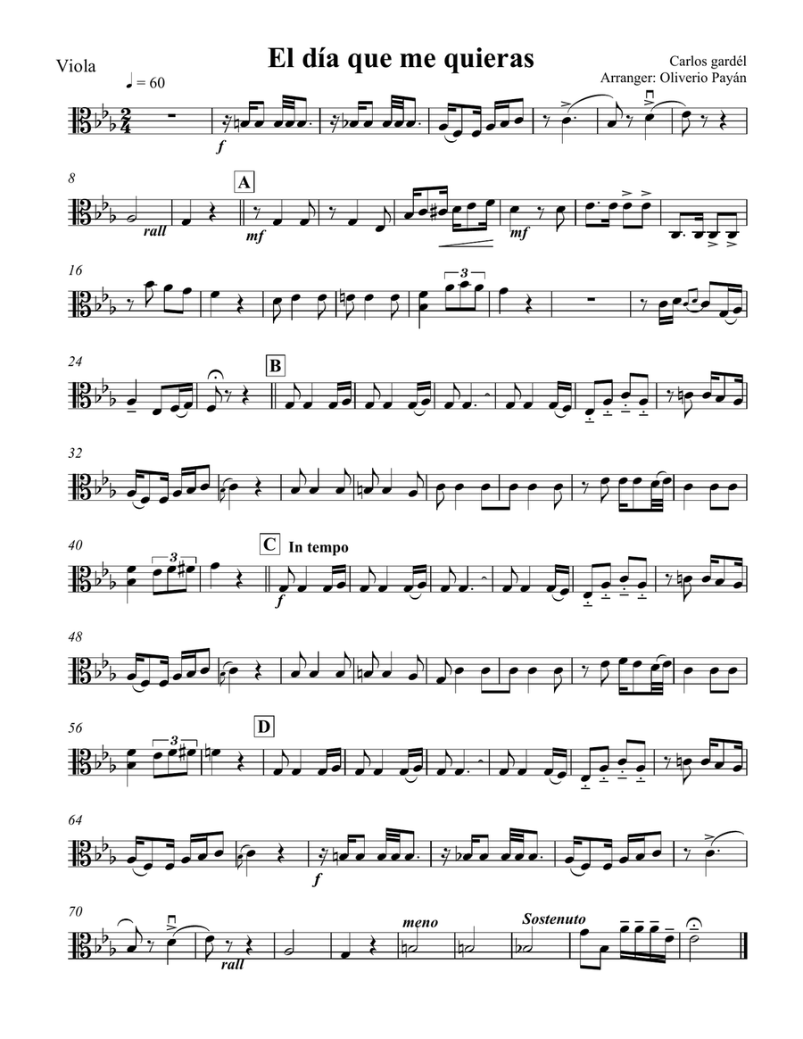 El Día que me quieras El Día que me quieras String Quartet scores gallery preview page 3