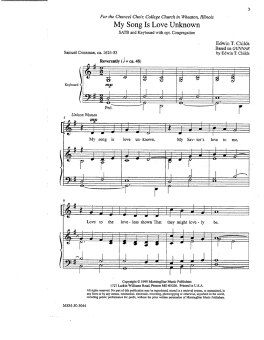My Song Is Love Unknown 4-Part scores gallery preview page 2