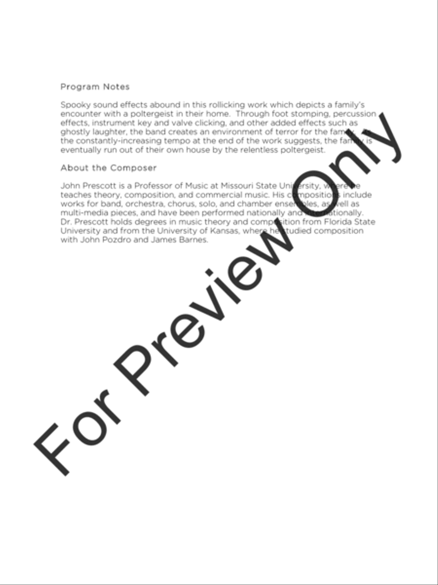 Poltergeist (Score) Concert Band scores gallery preview page 3