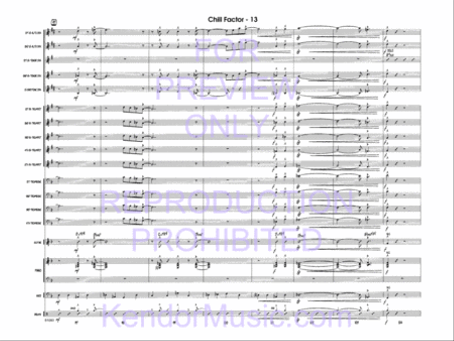 Chill Factor (Full Score) Jazz Ensemble scores gallery preview page 15