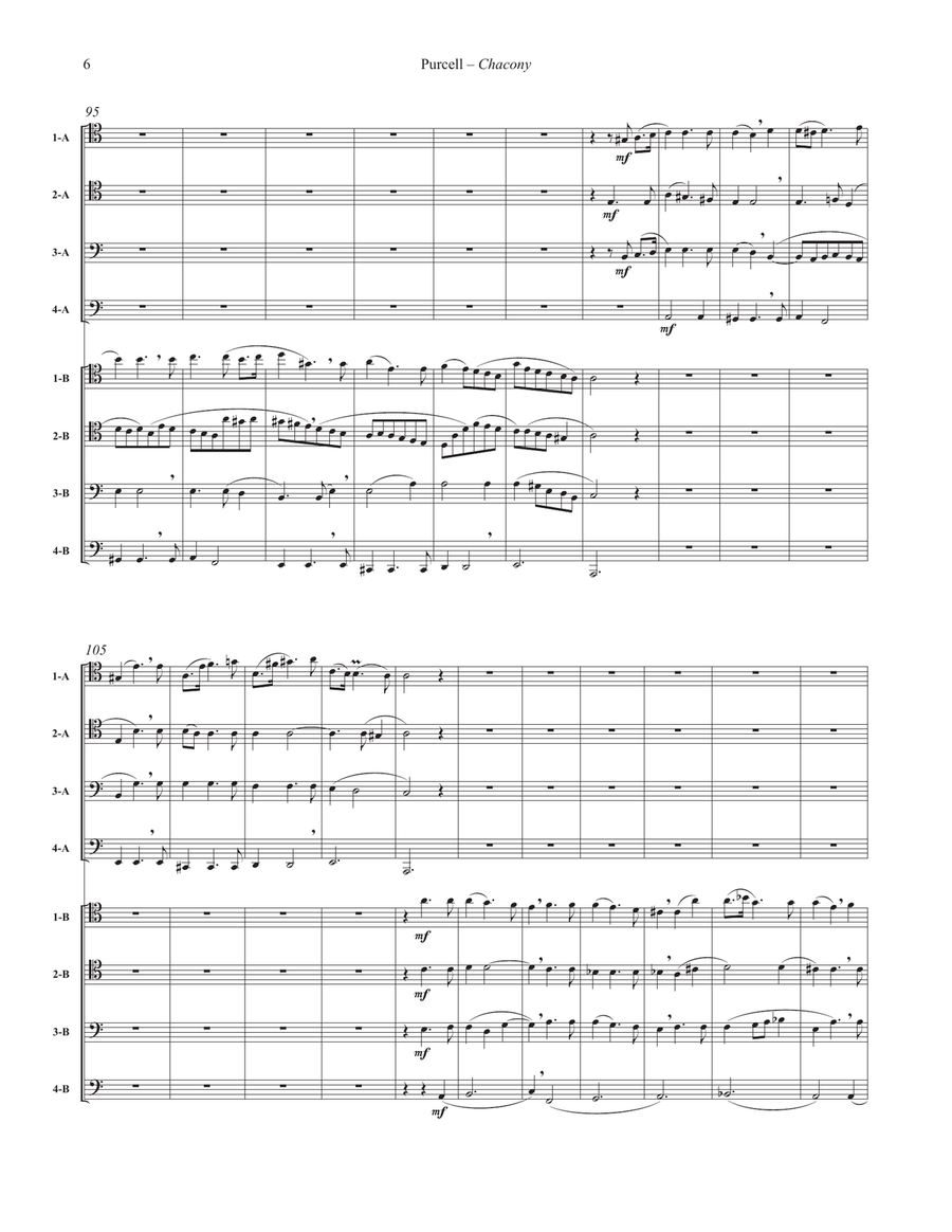 Chacony for 8-part Trombone Ensemble Brass Ensemble scores gallery preview page 6
