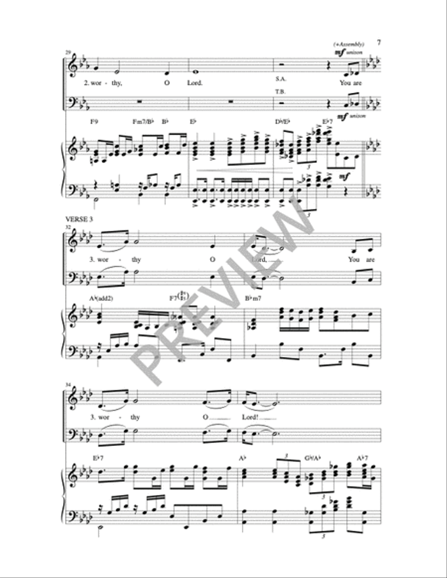 You Are Worthy 4-Part scores gallery preview page 7