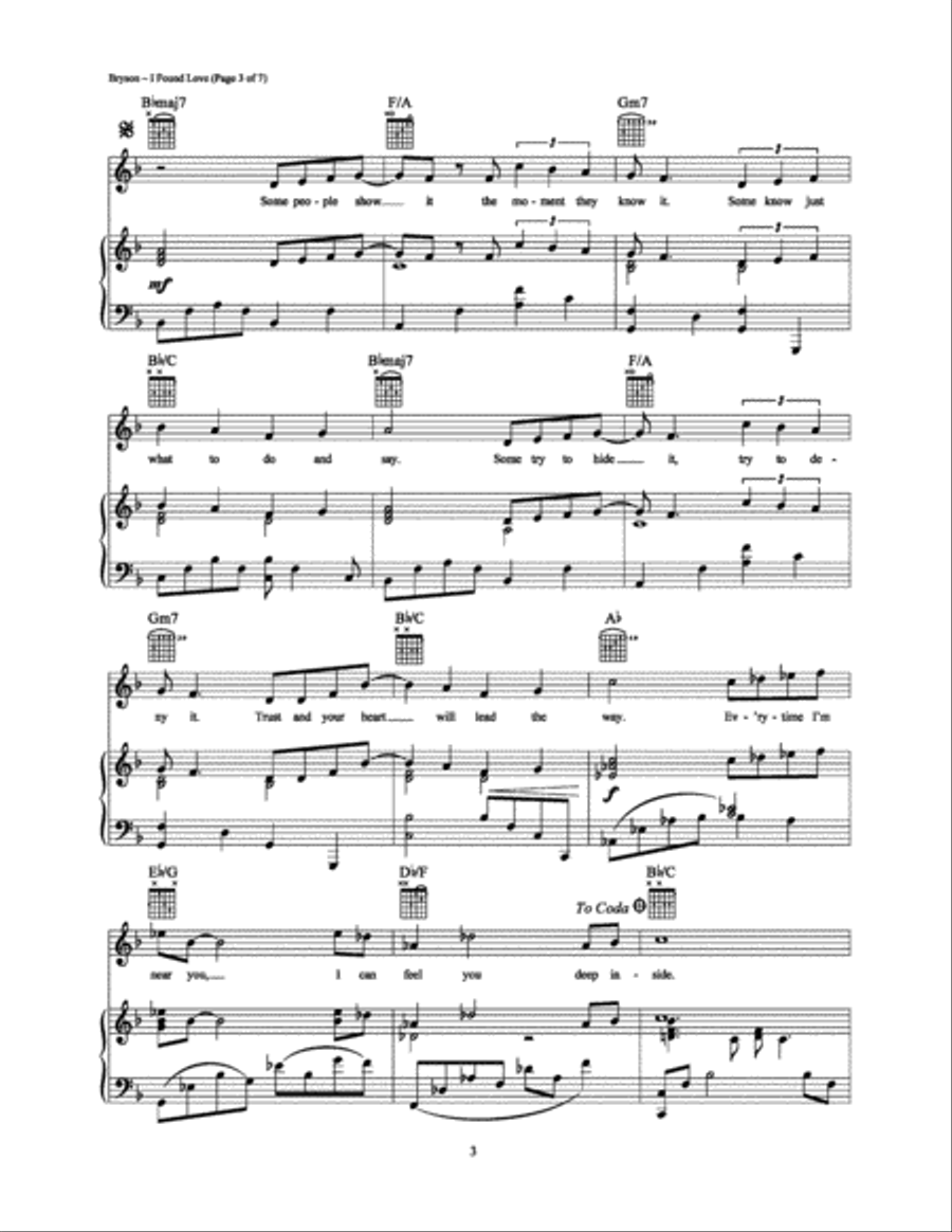 I Found Love I Found Love Piano, Vocal, Guitar scores gallery preview page 3
