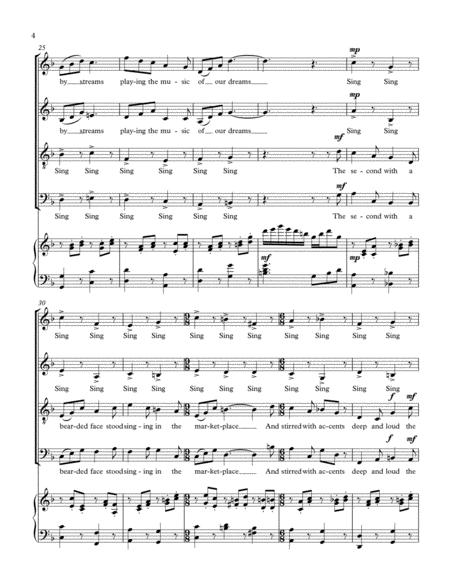 The Singers for SATB Choir and Piano image number null