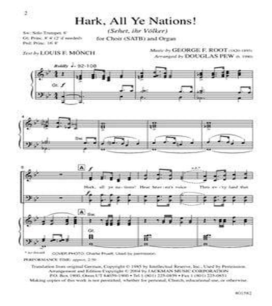 Hark, All Ye Nations - SATB 4-Part scores gallery preview page 2