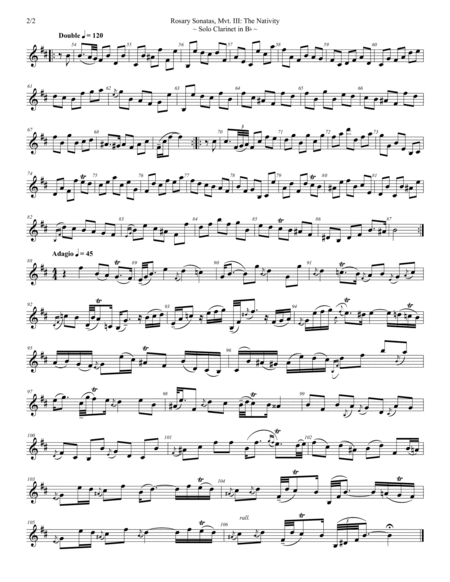 The Nativity - Mvt. III from Rosary Sonatas, trans. for solo clarinet