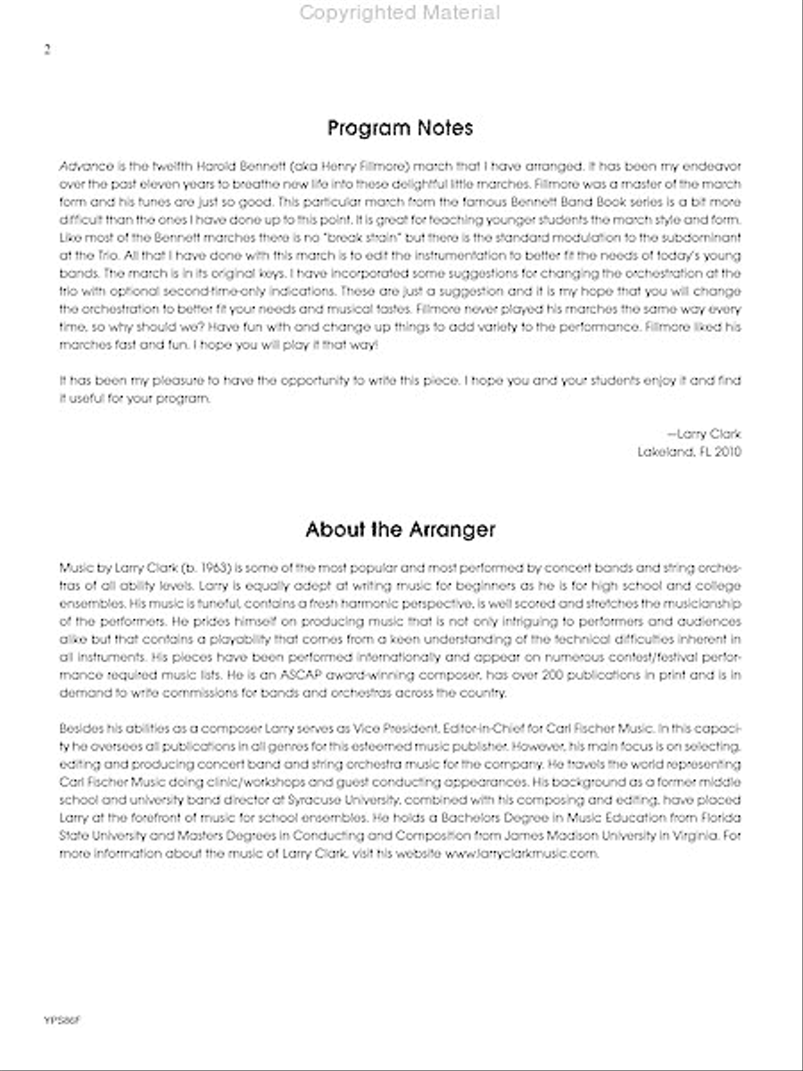 Advance Concert Band scores gallery preview page 3