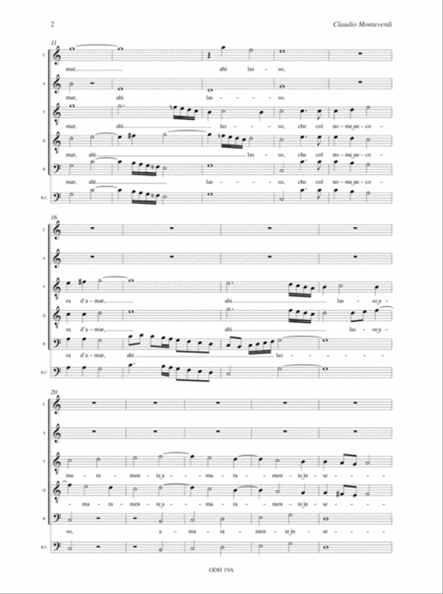 Madrigali. Libro V (Venezia 1605) Choir scores gallery preview page 3