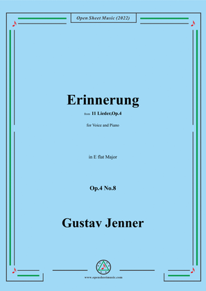 Book cover for Jenner-Erinnerung,in E flat Major,Op.4 No.8