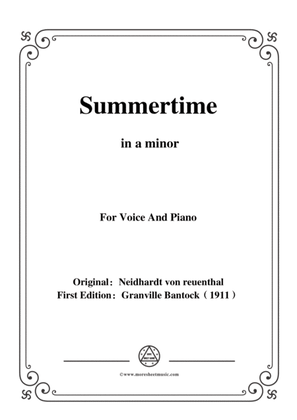 Book cover for Bantock-Folksong,Summertime(Sommerlied),in a minor,for Voice and Piano