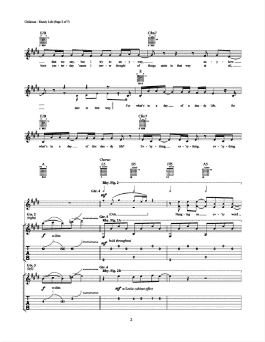 Dandy Life Electric Guitar scores gallery preview page 2