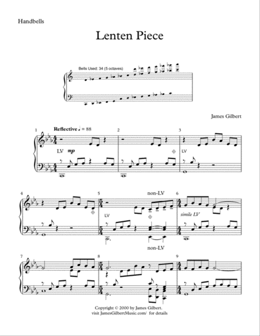 Lenten Piece Lenten Piece Handbell Choir scores gallery preview page 1