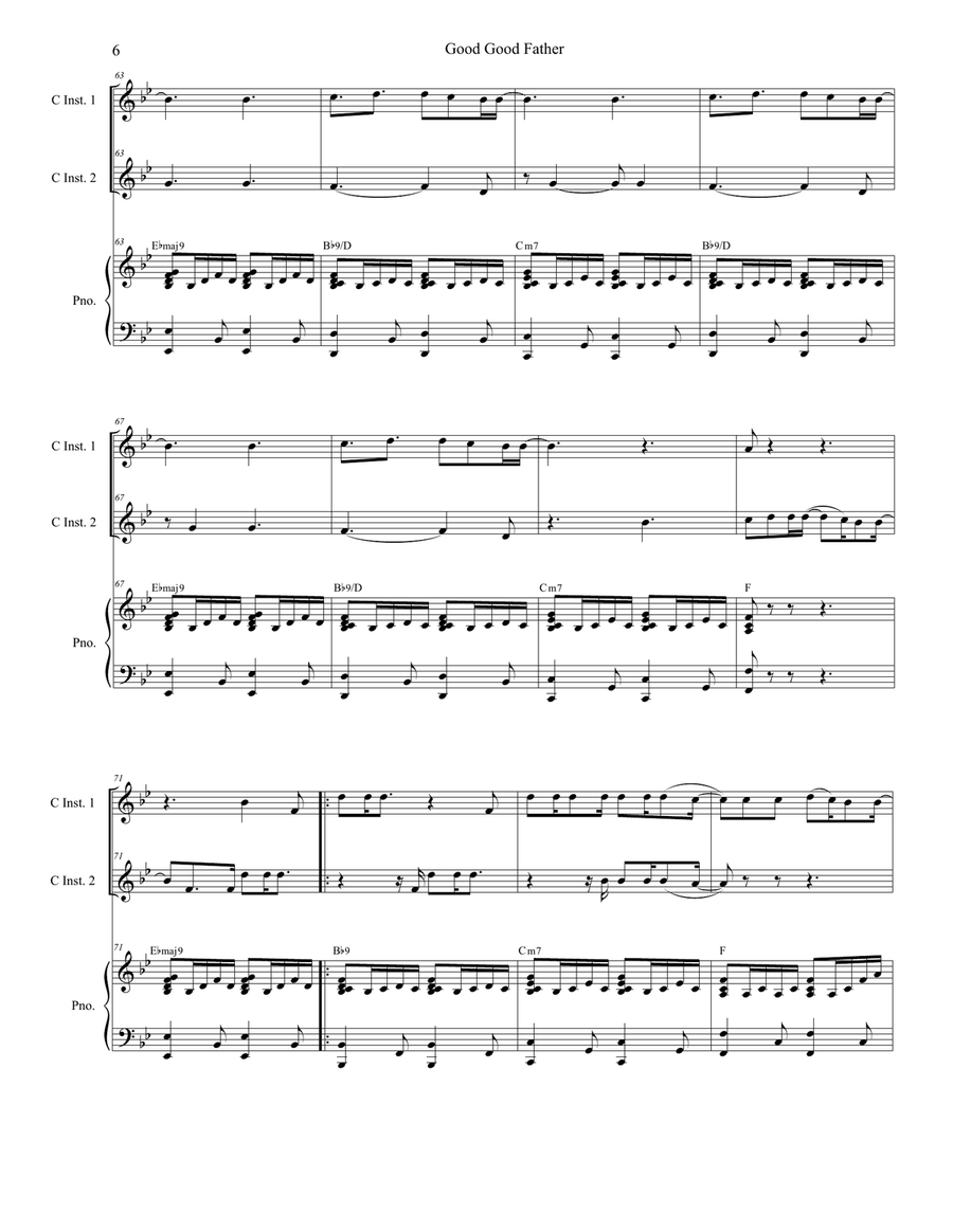 Good Good Father Piano scores gallery preview page 6