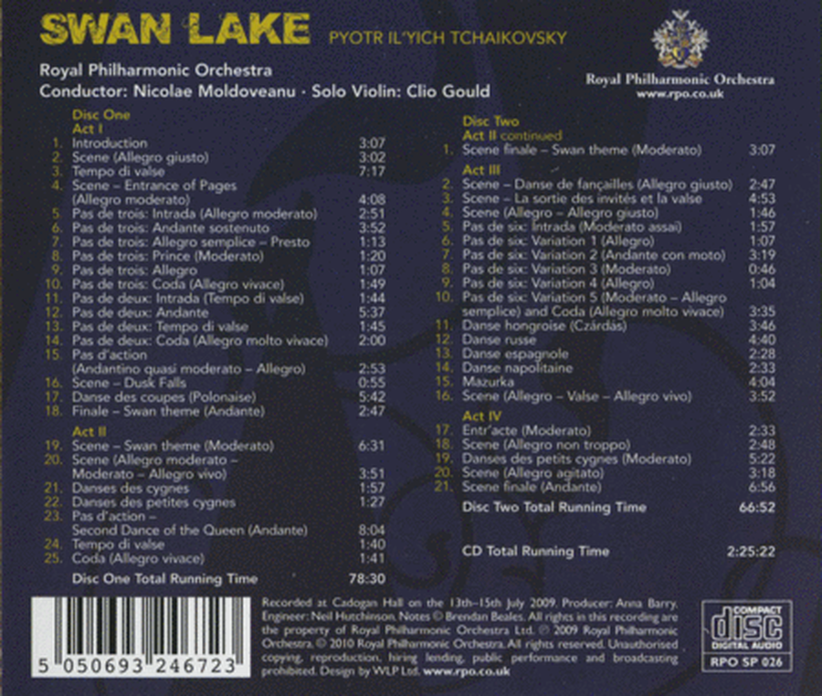 Swan Lake Complete Ballet Scor