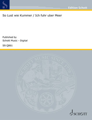 Book cover for So Lust wie Kummer / Ich fuhr über Meer