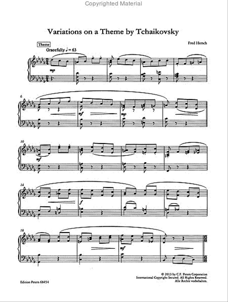 Variations on a Theme by Tchaikovsky Piano Solo scores gallery preview page 2