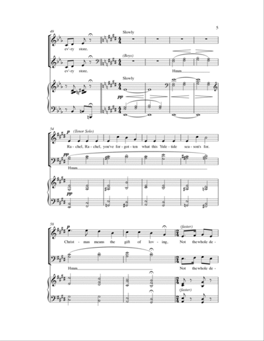 Reuben And Rachel At Christmas Time 4-Part scores gallery preview page 6