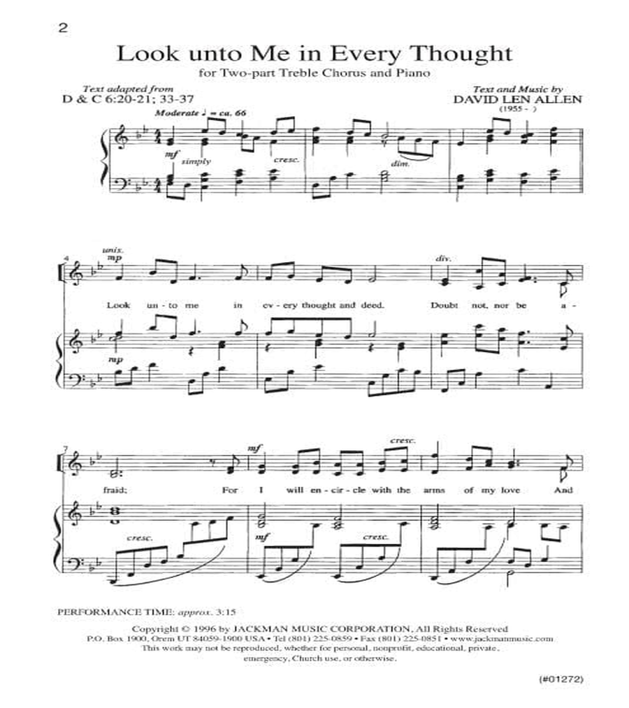 Look Unto Me In Every Thought – SA SA scores gallery preview page 2