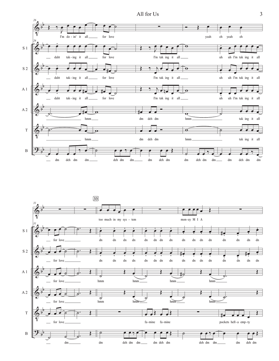 All For Us All For Us Divisi scores gallery preview page 3