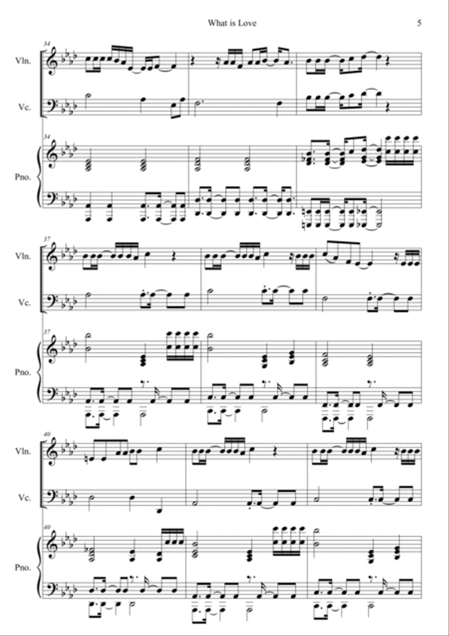 What Is Love? Piano Trio scores gallery preview page 5
